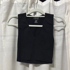 Poof! Black Sleeveless Fitted Crop Tank Top